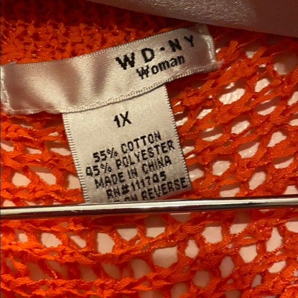 Orange cardigan plus size shawl - Picture 7 of 12